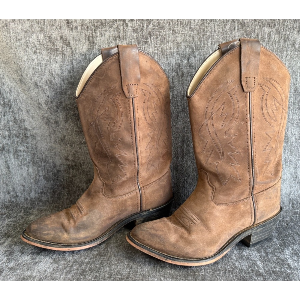 Cody James Youth Size 5.0-D Brown Leather Western Cowboy Boots B8151